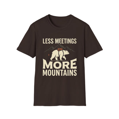 Less Meetings More Mountains T-Shirt