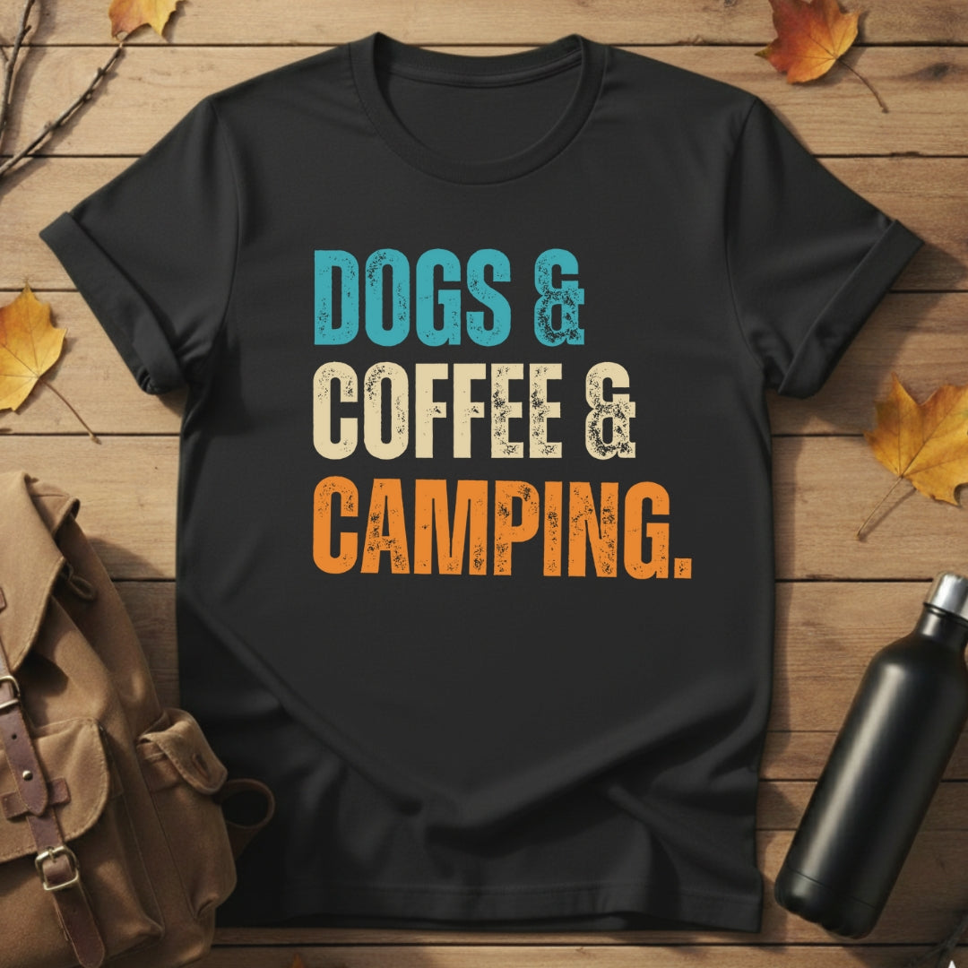 Dogs,Coffee,Camping T-Shirt