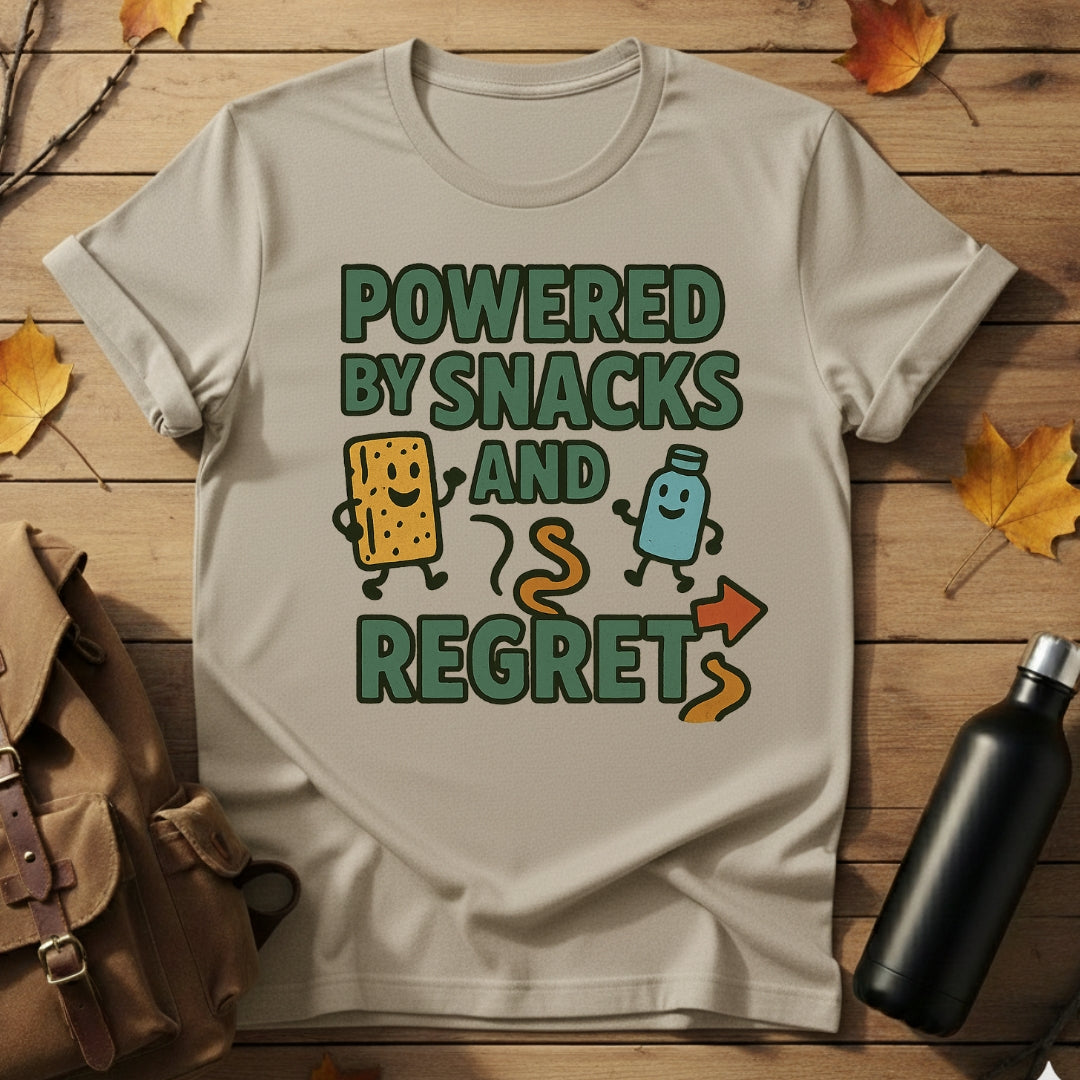 Powered By Snacks And Regret T-Shirt